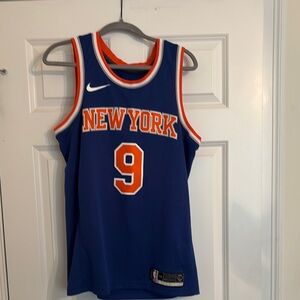 Nike NBA Blue and Orange New York Knicks Jersey RJ Barrett #9  size M